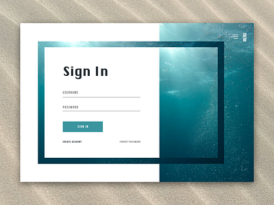 DailyUi #1 - Sign Up Page dailyui first post ocean photoshop ui user experience user interface ux web xd