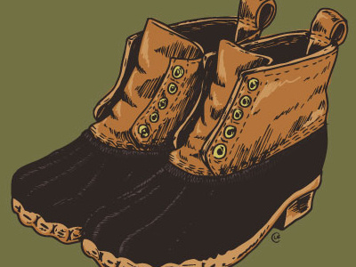 Bean Boot Still Life illustration ink pen still life vector