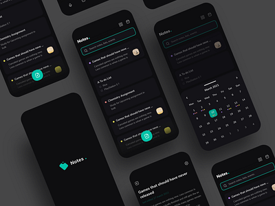 Notes Concepts app design flat minimal ui ux