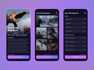 Game View - GameTrack app design product ui ux