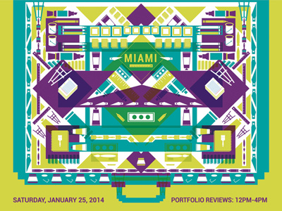 National Portfolio Day Poster 2014 Miami illustration portfolio day poster vector