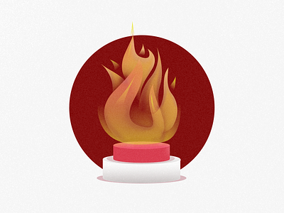 Fire button alarm button design fire flame illustration illustration art redbutton