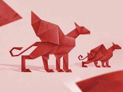 Origami logo versioning grain illustration illustration art illustrator origami paper papercut papers red ultrared vector
