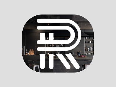 R for logo branding key kitchen letter logo rletter slice typography vector