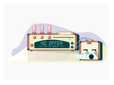 No offer! bulbs device electricity emptypage grain illustration illustration art letbulbs lights nooffer offer radio switches table vintage