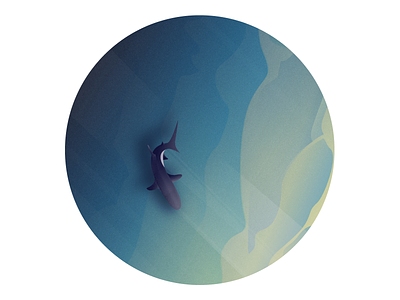 Sharkie blue design fish grain illustration illustration art playoff sea underwater vector waves