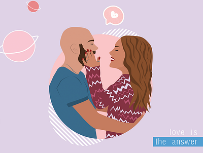 Love is the answer boy character character design characterdesign colour design girl girl character gradient graphic design illustration illustration art illustrations love lovers photoshop pink poster poster design