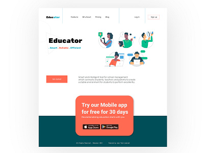 Educator Landing Page figma landing page design uiux website design