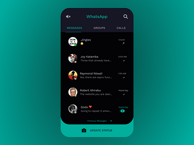 WhatsApp Dark Mode Redesign figma mobile uiux