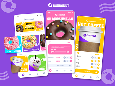 DOUDONUT SHOP APP adobe xd app concept donut figma freelance graphic design product design shop ui ui design user experience user interface ux