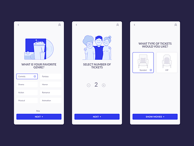 Booking tickets for a movie app design graphic design illustration ui ux