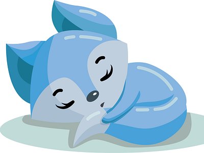 А little wolf sleeping illustration vector