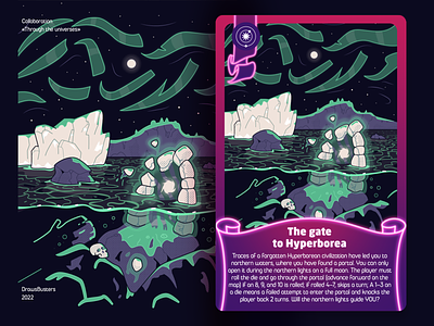 The Gate to Hyperborea adobe illustrator board game game graphic design location mystery north northern lights vector