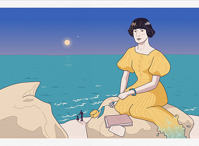 Marina Tsvetaeva adobe illustrator poet sea seaside