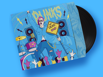 Bright Punk Rock Vinyl Cover adobe illustrator album cover music band punk rock rock music vinyl cover