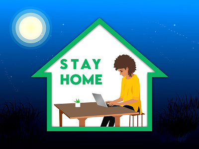 Stay Home illustration illustration design night sketch stay home stayhome
