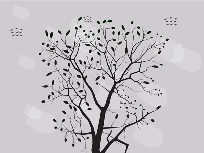 Tree illustraion birds illustratin trees