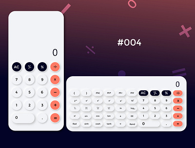 Calculator UI for IOS 004 app calculator ui dailyui design icon minimal ui ux vector