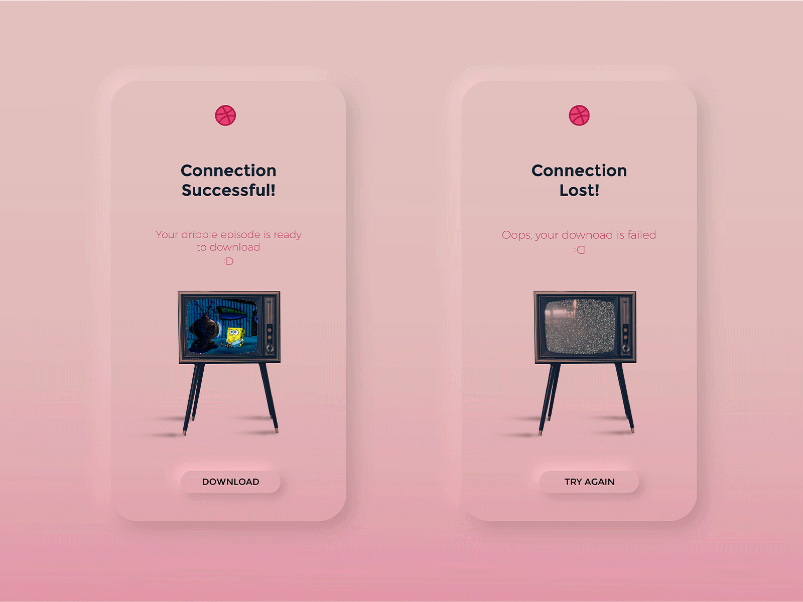 Flash Message for Dribbble Episodes app clean connection dailyui design download drawing dribbble graphic icon illustration logo minimal neo pop shadows simple ui ux vector