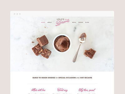 Lolo's Desserts Website brand branding layout logo logo design mark responsive squarespace type web web design website