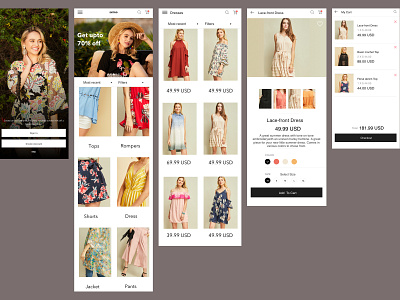 Fashion E-Commerce Mobile app app design ui ux vector