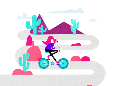 Girl Cycling branding design illustration kanchan gaur ui ux vector web website