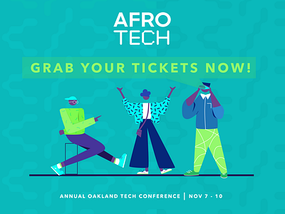 Social Media Assets for AfroTech Conference 2019 @ Blavity Inc branding design illustration kanchan gaur vector web website