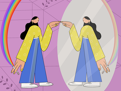 What do you see when you look yourself in the mirror? design illustration kanchan gaur self