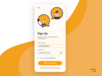 Sign Up Page (Daily UI 001) app branding dailyui dailyuichallenge design icon illustration illustrator typography ui ux