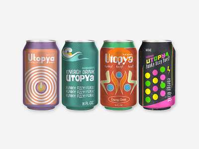 Utopya Energy Drink Concepts brand design branding branding concept branding design cans design packaging product product design