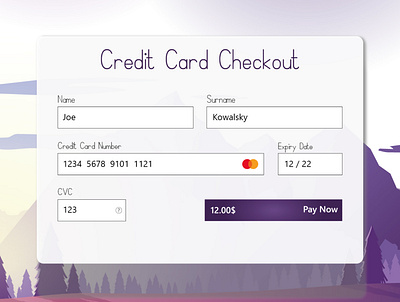 DailyUI nr.002 | Credit Card Checkout account card creditcard daily 100 challenge daily ui dailyui design mountains ui ux vector web