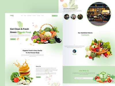 Green Organic Food Landing page design