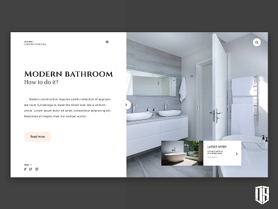 "Modern Bathroom" page branding clean design flat graphic design illustration typography ui ux website