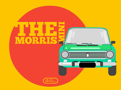 Morris art car design flat illustration minicooper morris