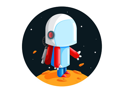 Astronautico drawing illustration vector