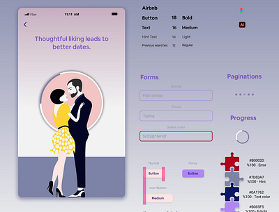 Dating App app brandidentity branding dating design girlsboy illustration mobile ui ui ux user interface ux vector