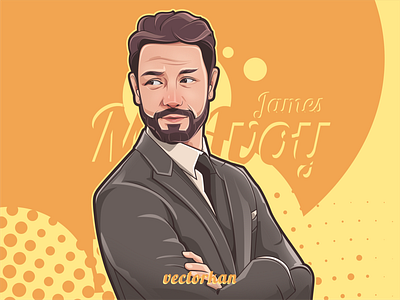 James McAvoy Fanart Cartoon Portrait for Vectorkan actors art avatar cartoon character design draw face fanart illustration james mcavoy portrait tuxedo