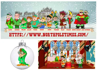 Northpole times branding design illustraion logo storybooks