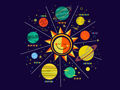 solar system design illustraion vector