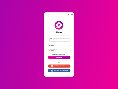 sign up mobile ui concept | DailyUi day001