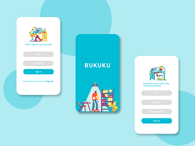 BUKUKU design login logo mobile design portofolio register