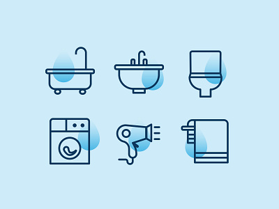 Bathroom Icons app icon ui ux 设计