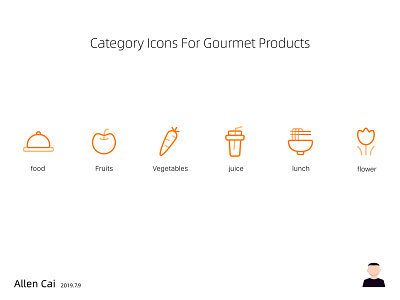 Category Icons For Gourment Products logo ui 应用 插图 设计