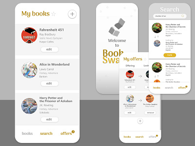 Case Study - BookSwapp app book app books design flat ui ux