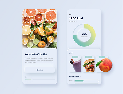 004 Calorie Calculator 2020 trend app design dailyuichallenge neumorphic neumorphism skeumorphism skeuomorph app uiux ux