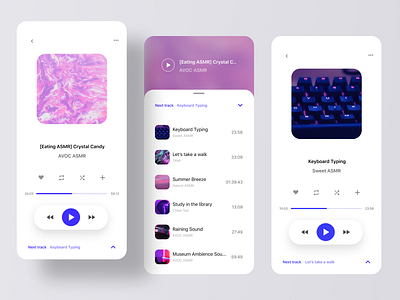 009 ASMR Player app app design branding clean dailyuichallenge design minimal mockup simple simple clean interface ui uiux ux