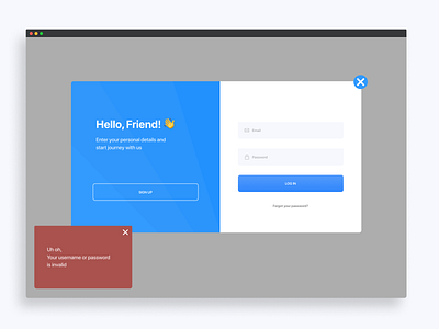 011 Sign-in page / Error msg app app design blue and white branding clean clean ui clean user interface dailyuichallenge design error message minimal mockup sign in simple clean interface ui uiux ux website website design