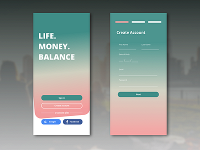 001 FinTech Sign Up UI Concept app branding dailyuichallenge design fintech illustration signin signup ui ux