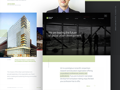 Urban Land Institute corporate grid single page typography web