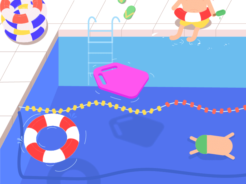 Summer Day 2d动画 summer swimming pool swimming ring 动画 插图